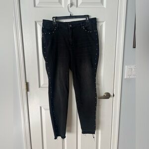 INC Black Studded Jeans Size 16